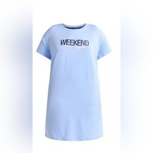 Joyspun Light Blue Weekend Vibes Sleep Tee plus size 2X-3X